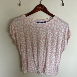 Apt. 9 Pink Cheetah Print Tee with Tie at Bottom.